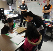 students working at desks