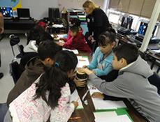 students working at desks