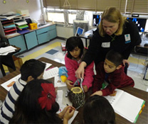 students working at desks