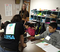 students working at desks