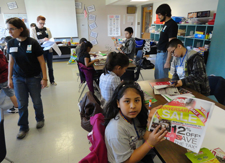 students working at desks