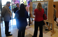 participants looking at posters