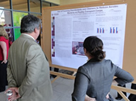 participants looking at posters