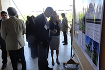 participants looking at posters