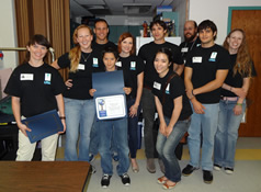 student receiving certificate