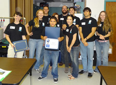 student receiving certificate