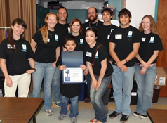 student receiving certificate