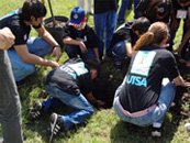 students and tree planting