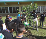 students and tree planting