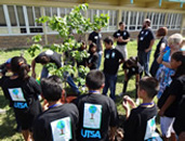 students and tree planting