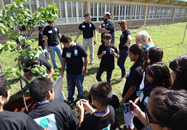 students and tree planting