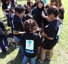 students and tree planting