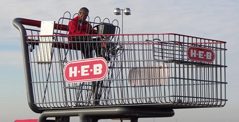 giant HEB grocery cart